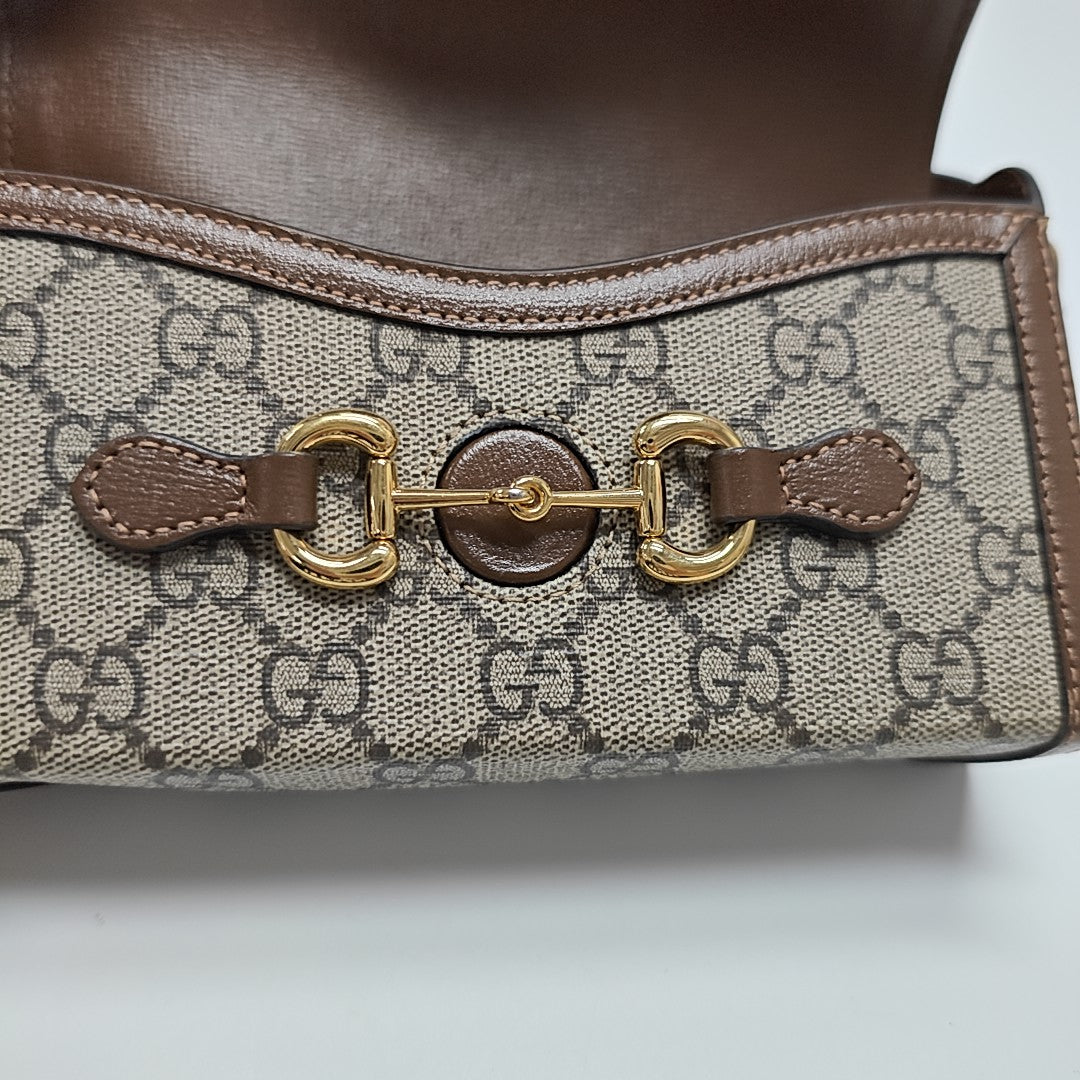 Horsebit 1955 Mini Monogram Coated Canvas Beige