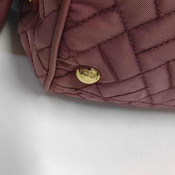 Quilted Nylon Shoulder Bag Pink