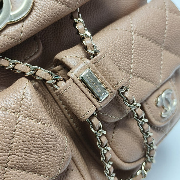 DUMA Small Quilted Grained Calfskin Brown