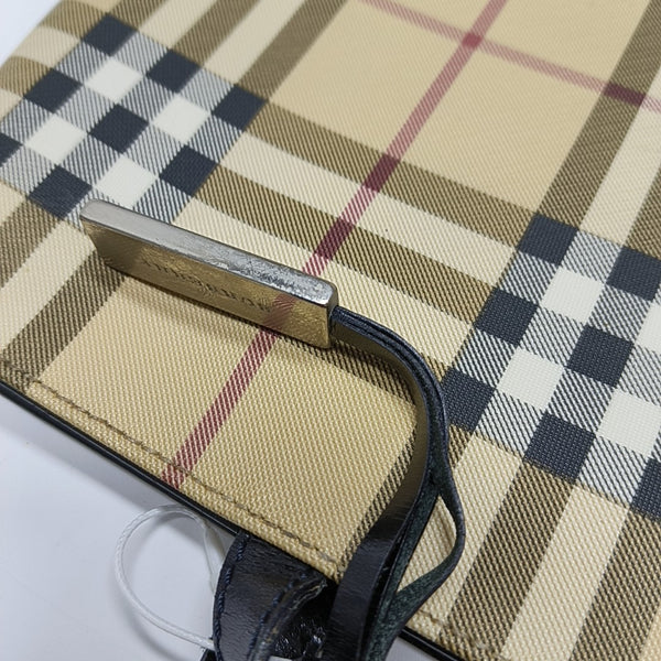Coated Canvas Top Handle Bag Beige