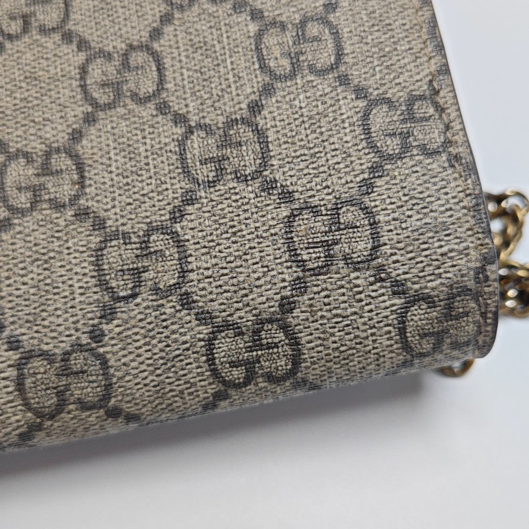 GG Supreme Mini Monogram Coated Canvas Beige