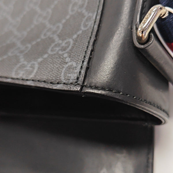 Monogram Coated Canvas Shoulder Bag Black