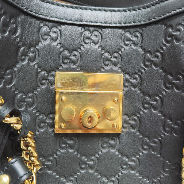 Padlock Medium Monogram Calfskin Black