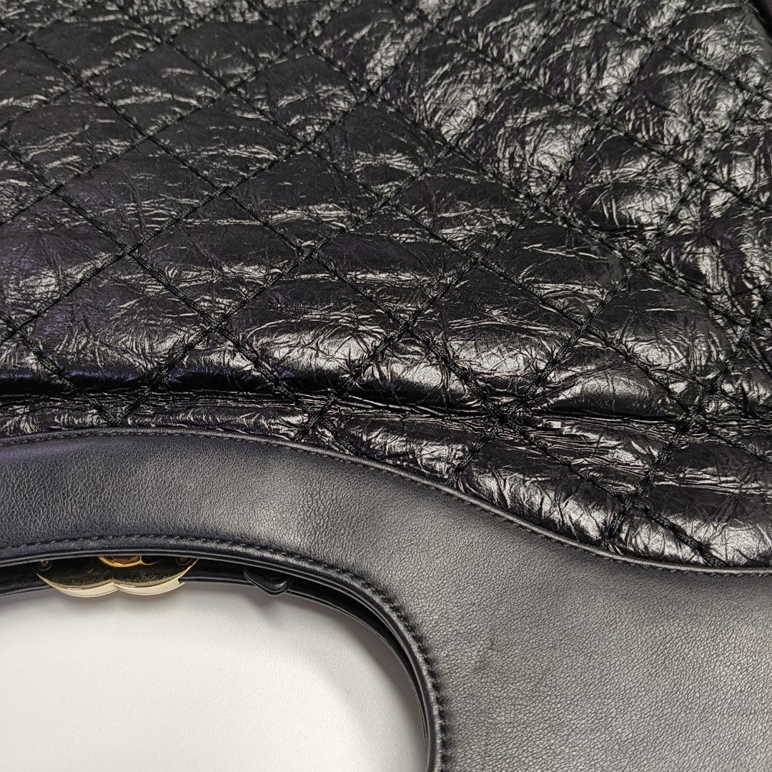 CHANEL 31 Large Quilted Vintage Calf Black