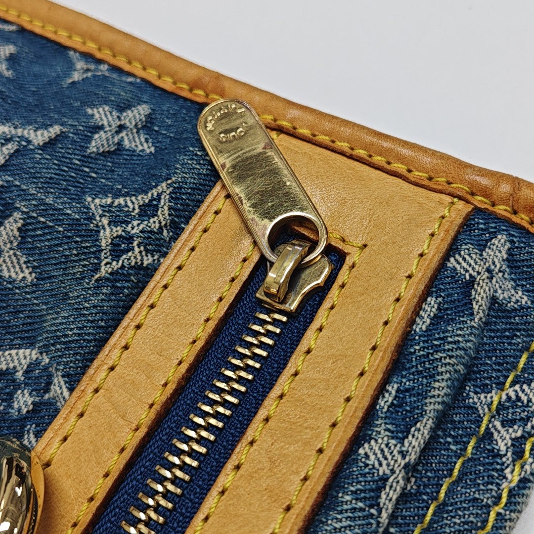 Monogram Denim Tote Bag Blue