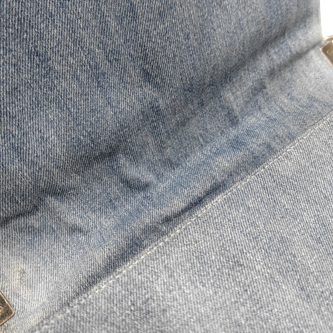 BOY CHANEL Maxi Quilted Denim Blue