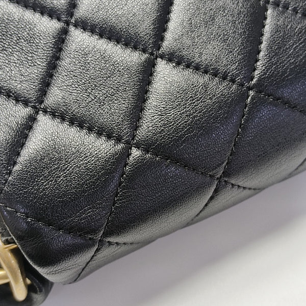 Quilted Lambskin Shoulder Bag Small Black