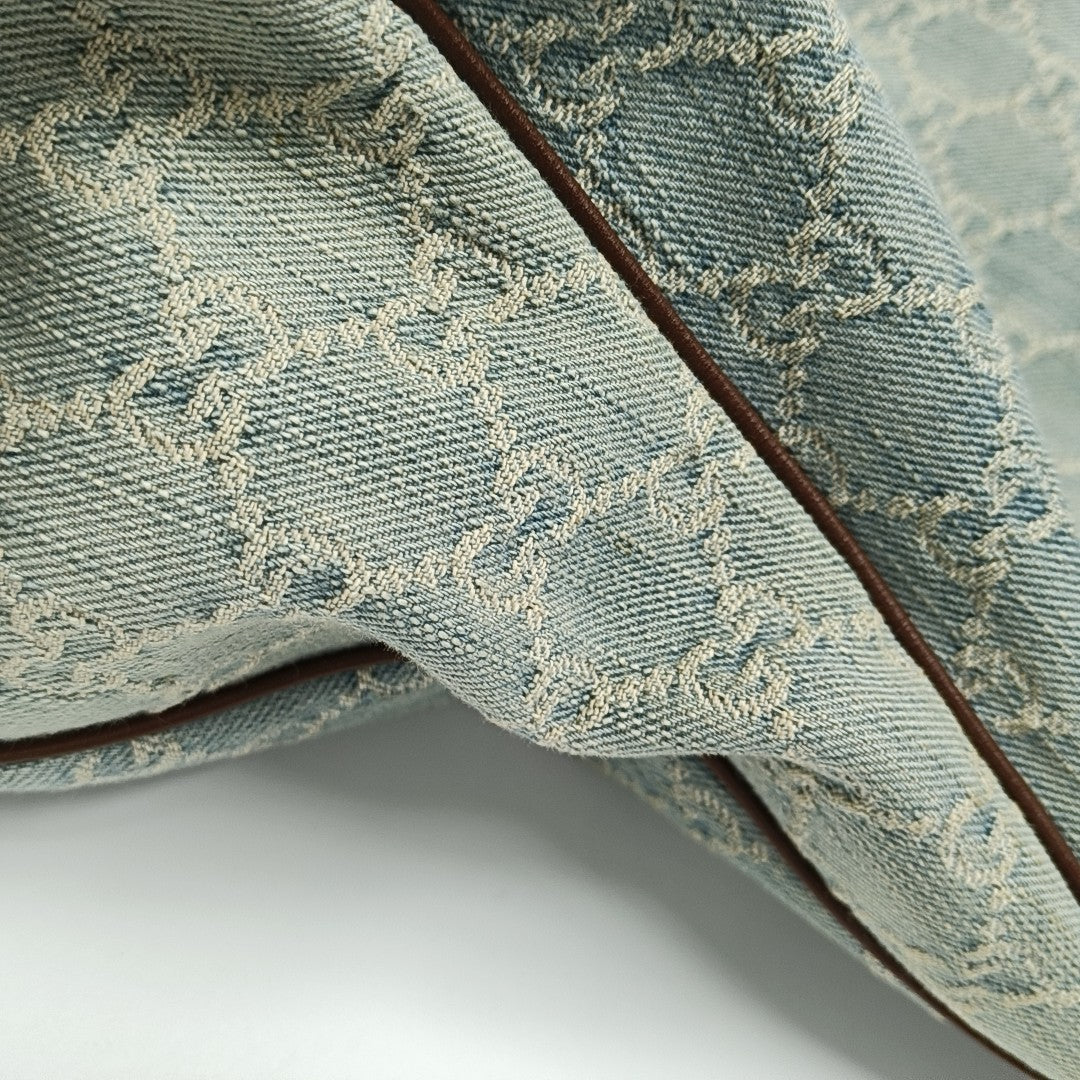 Monogram Denim Tote Bag Blue