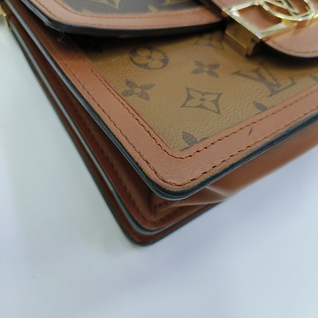 DAUPHINE MM Monogram Coated Canvas Brown