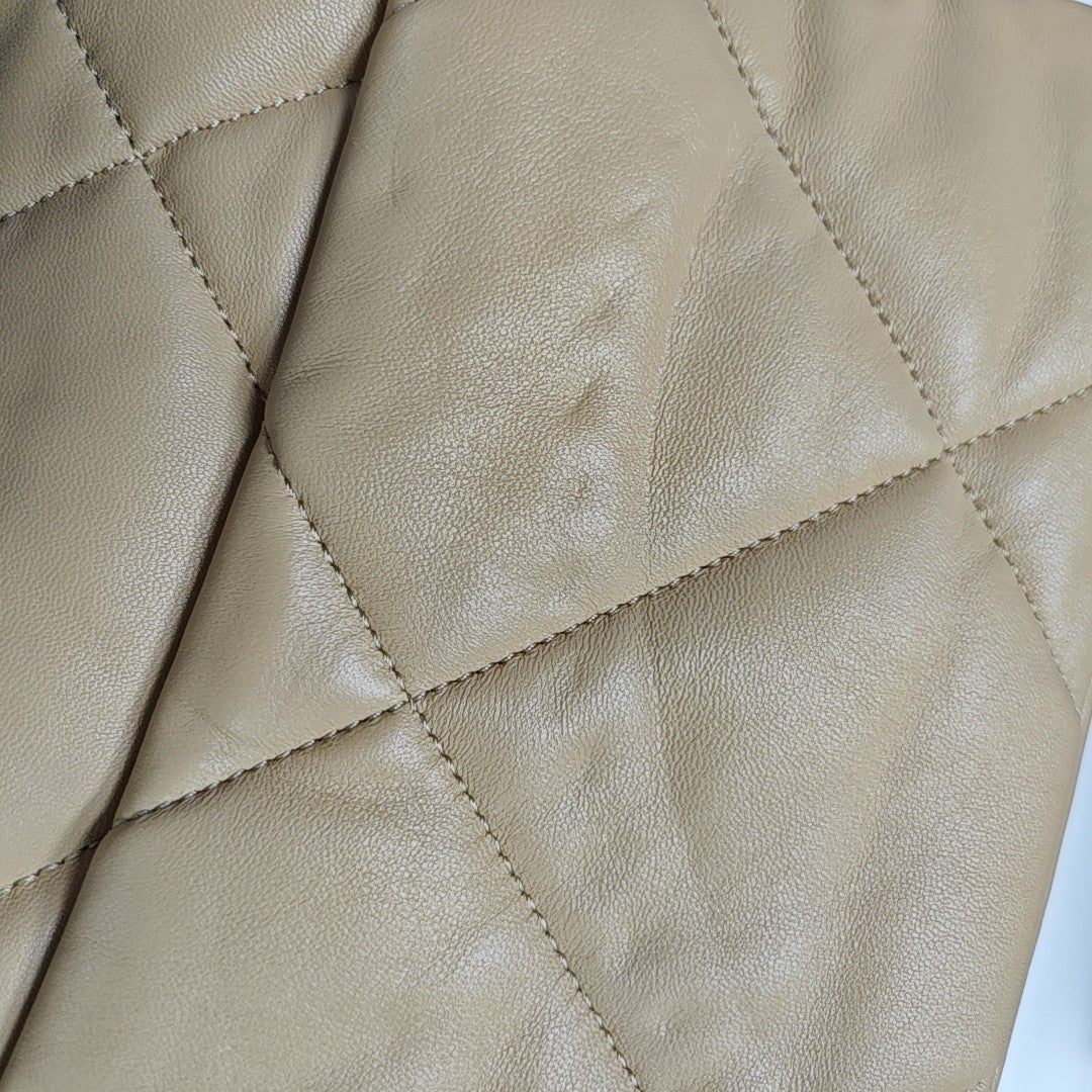 CHANEL 19 Small Quilted Lambskin Beige