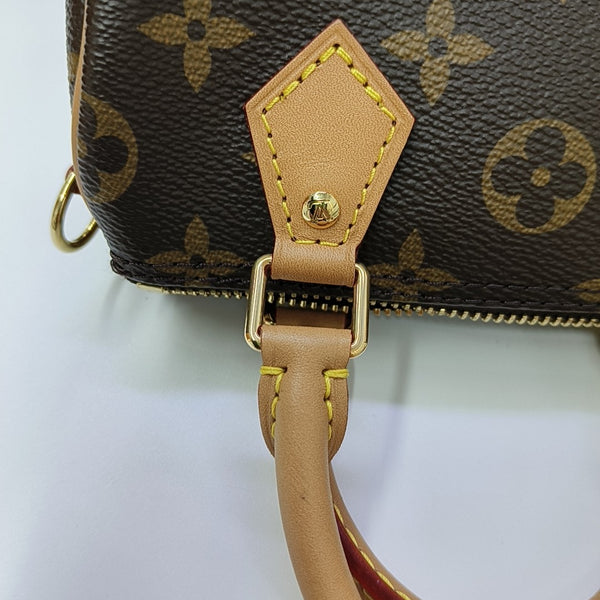 SPEEDY Nano Monogram Coated Canvas Brown