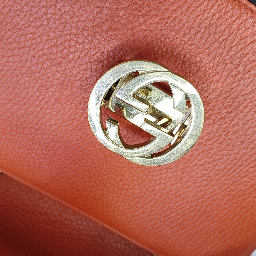 Interlocking G Small Calfskin Orange