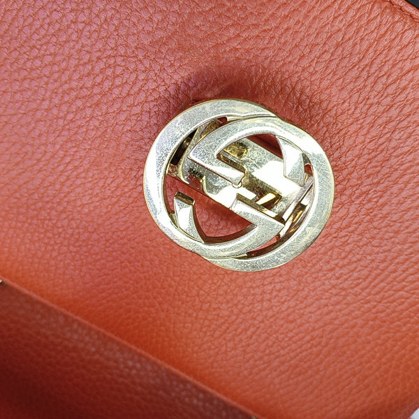 Interlocking G Small Calfskin Orange