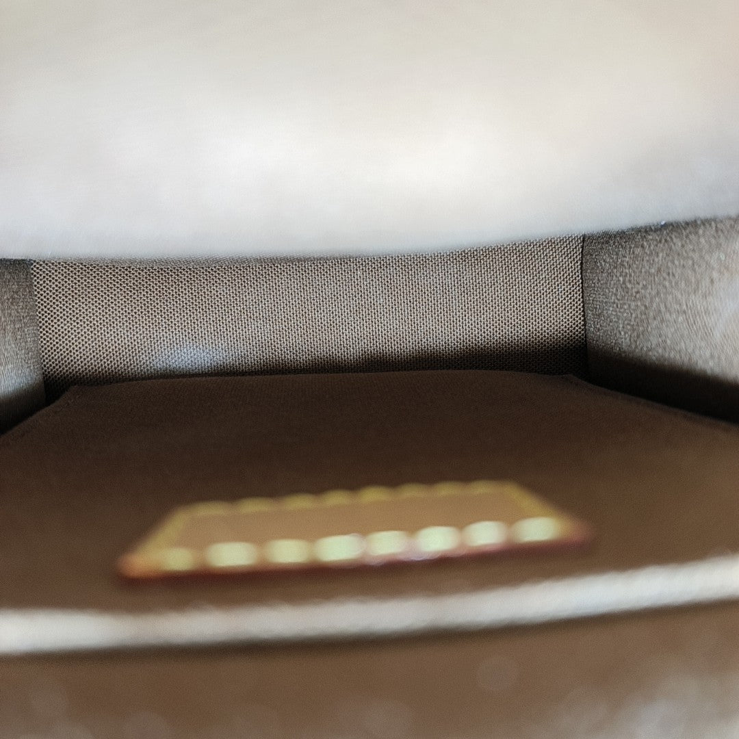 SAC PLAT Mini Monogram Coated Canvas Brown