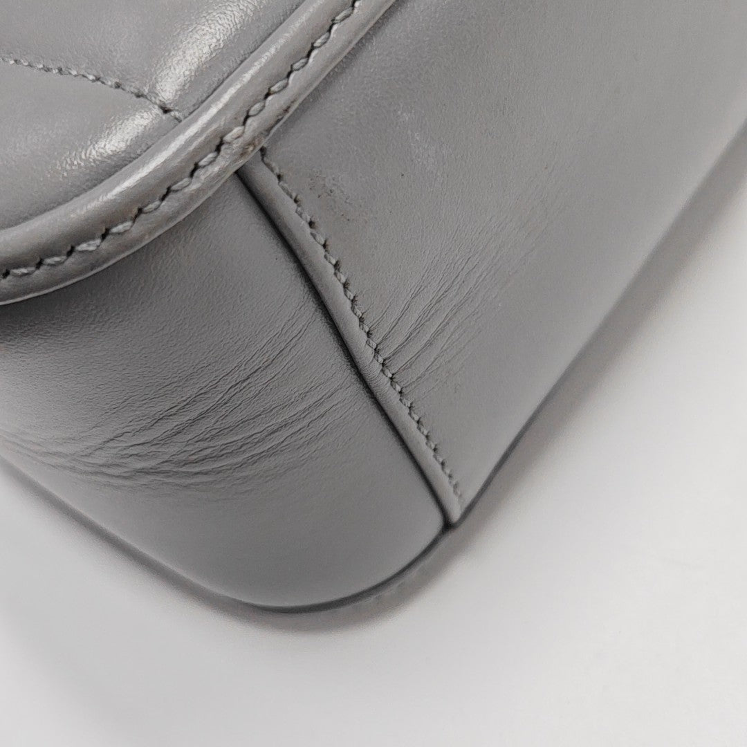 GG Marmont Mini Quilted Calfskin Gray