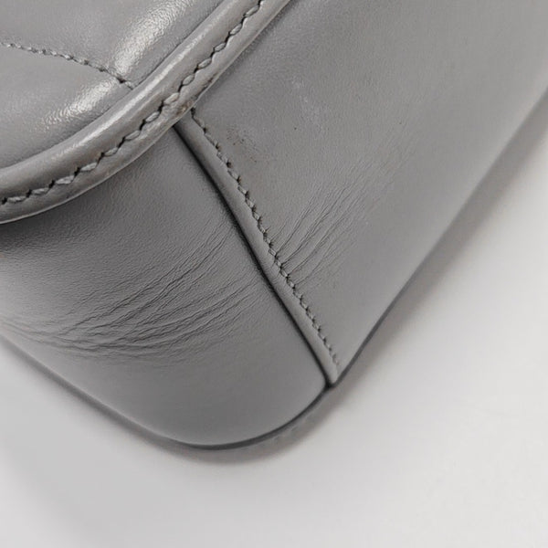 GG Marmont Mini Quilted Calfskin Gray