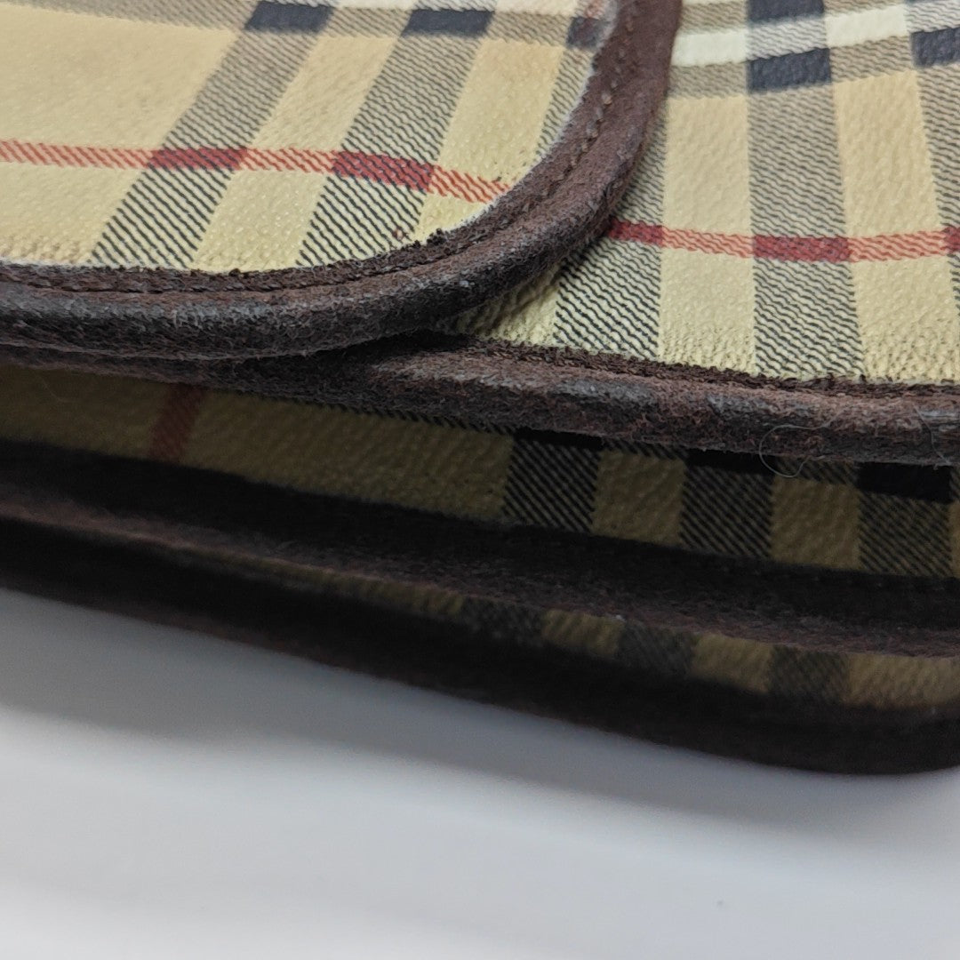 Coated Canvas Shoulder Bag Brown