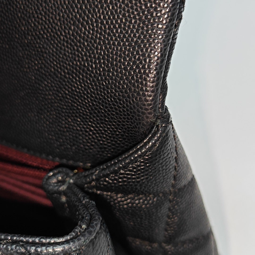 COCO HANDLE Small Quilted Grained Calfskin Black