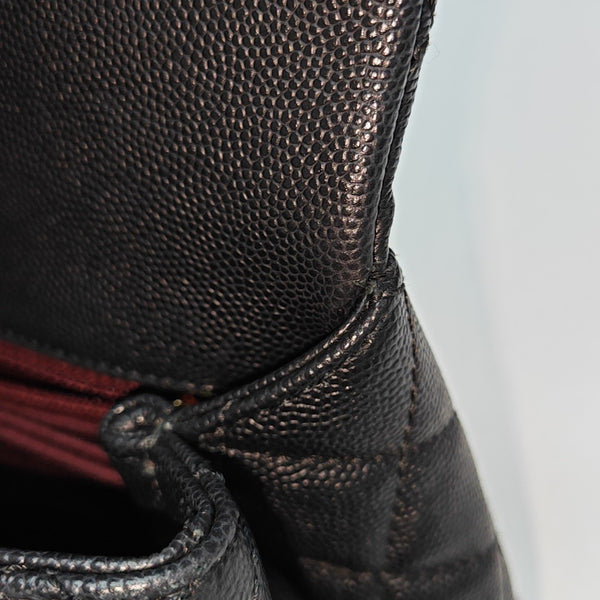COCO HANDLE Small Quilted Grained Calfskin Black