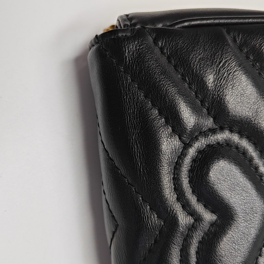 GG Marmont Super Mini Quilted Calfskin Black