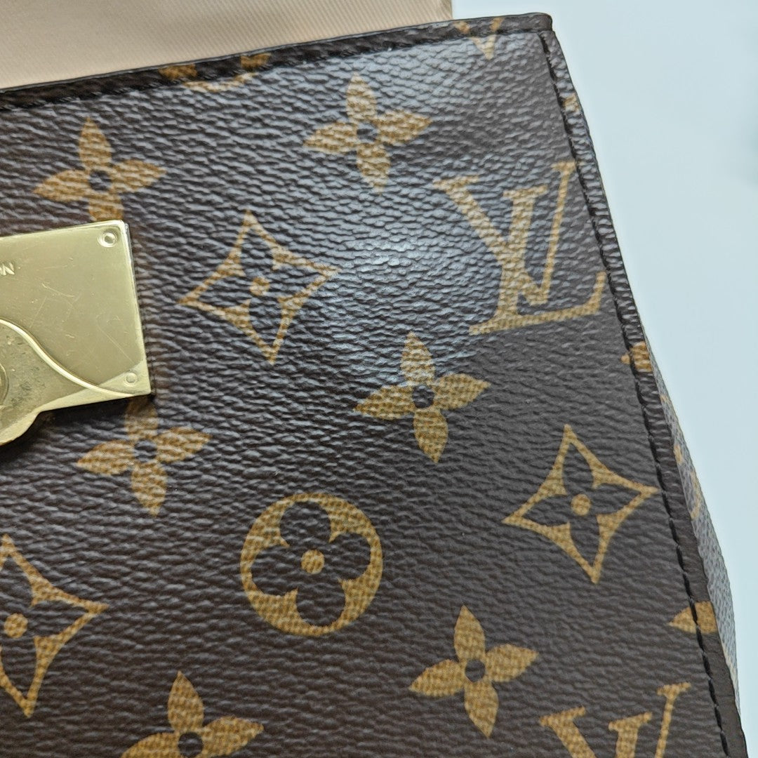 CLUNY PM Monogram Coated Canvas Brown