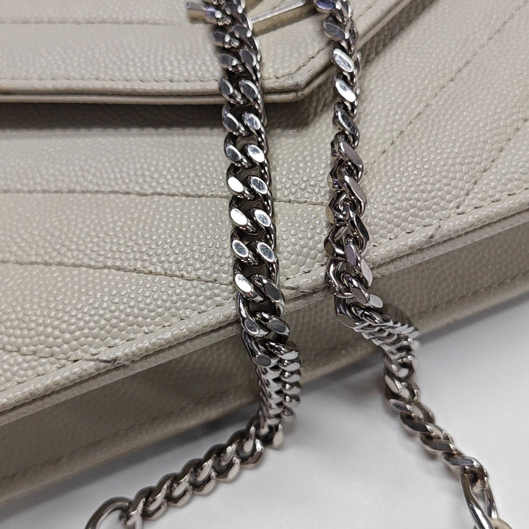 MONOGRAM WOC Chevron Calfskin White