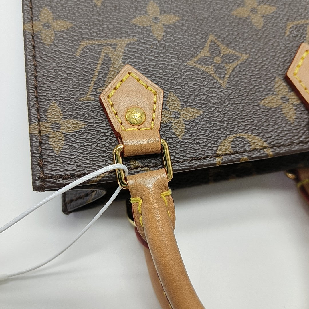 SAC PLAT Mini Monogram Coated Canvas Brown