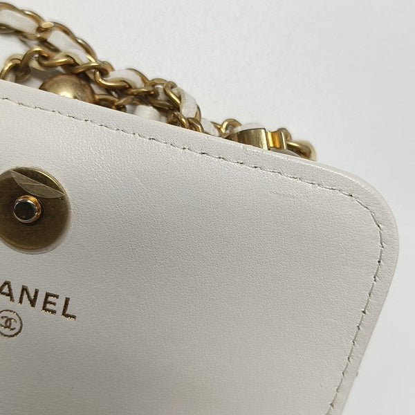 Quilted Lambskin Shoulder Bag White