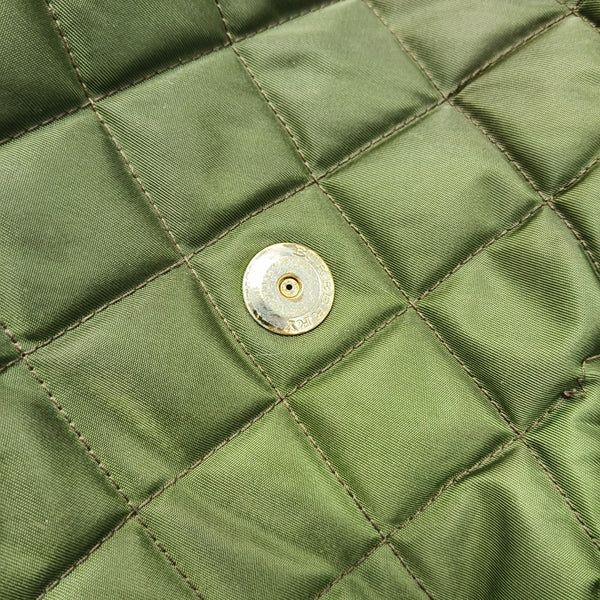 Quilted Nylon Shoulder Bag Green