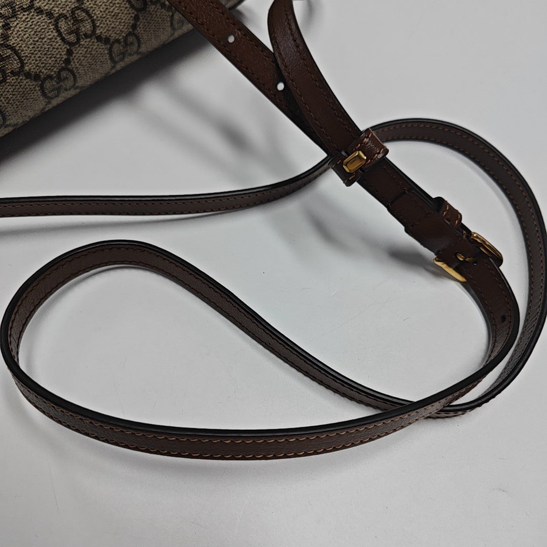 Horsebit 1955 Mini Monogram Coated Canvas Beige
