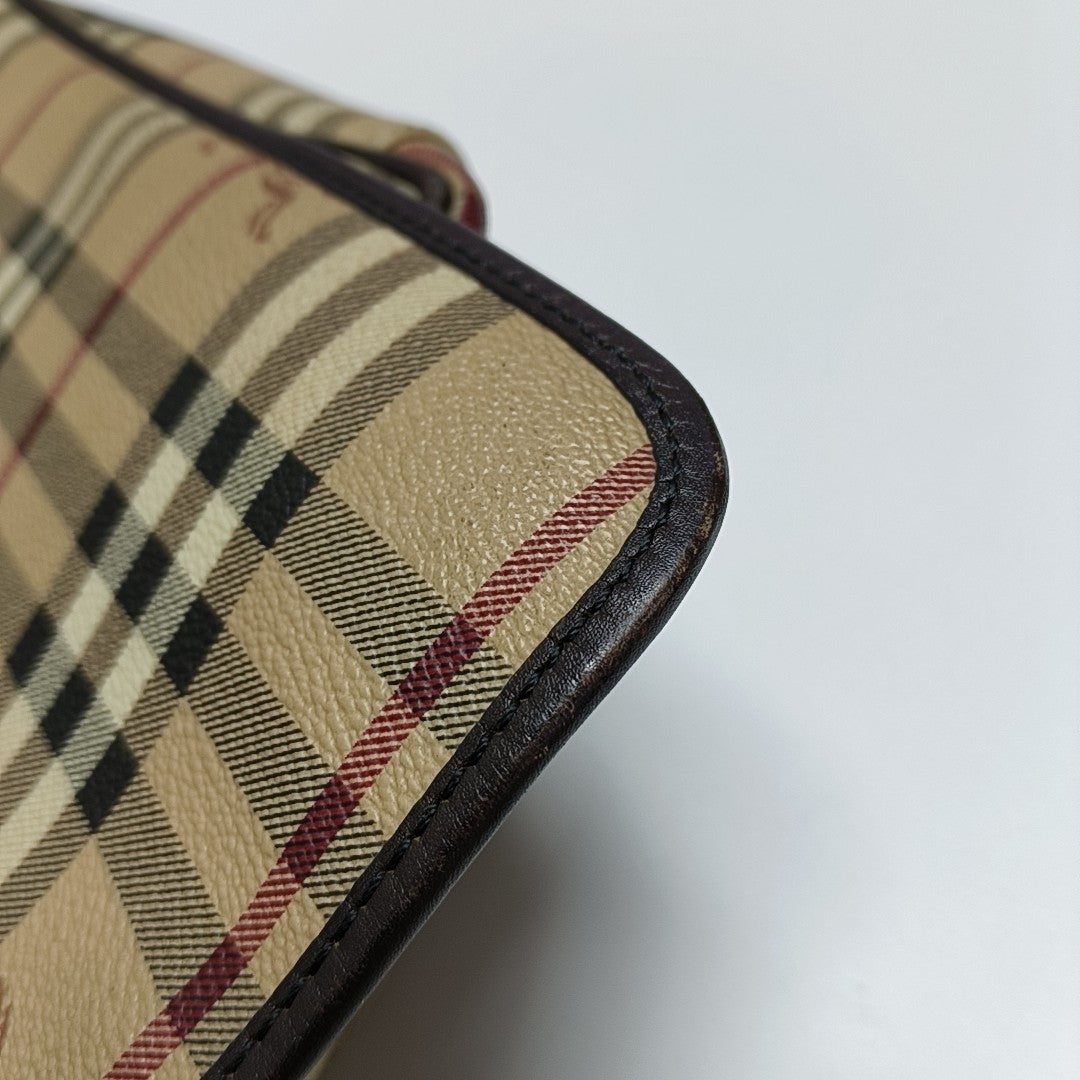 Coated Canvas Crossbody Bag Beige
