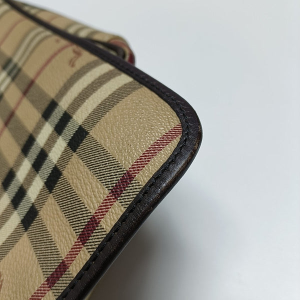Coated Canvas Crossbody Bag Beige