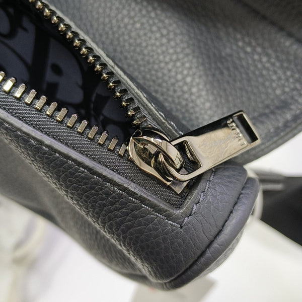 Saddle Medium Calfskin Gray