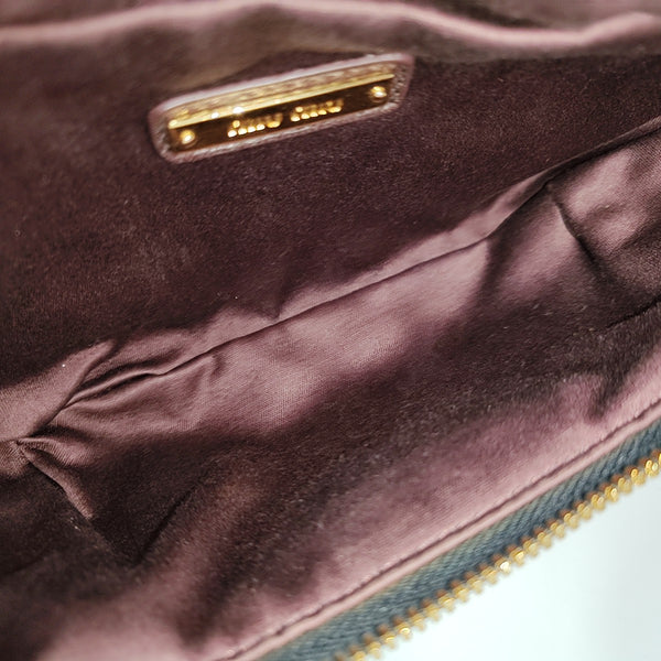 Two-Tone Waist Bag Quilted Velvet Red