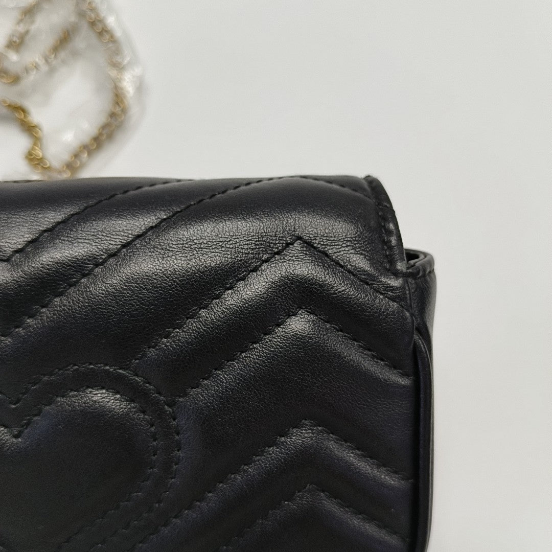 GG Marmont Mini Quilted Calfskin Black