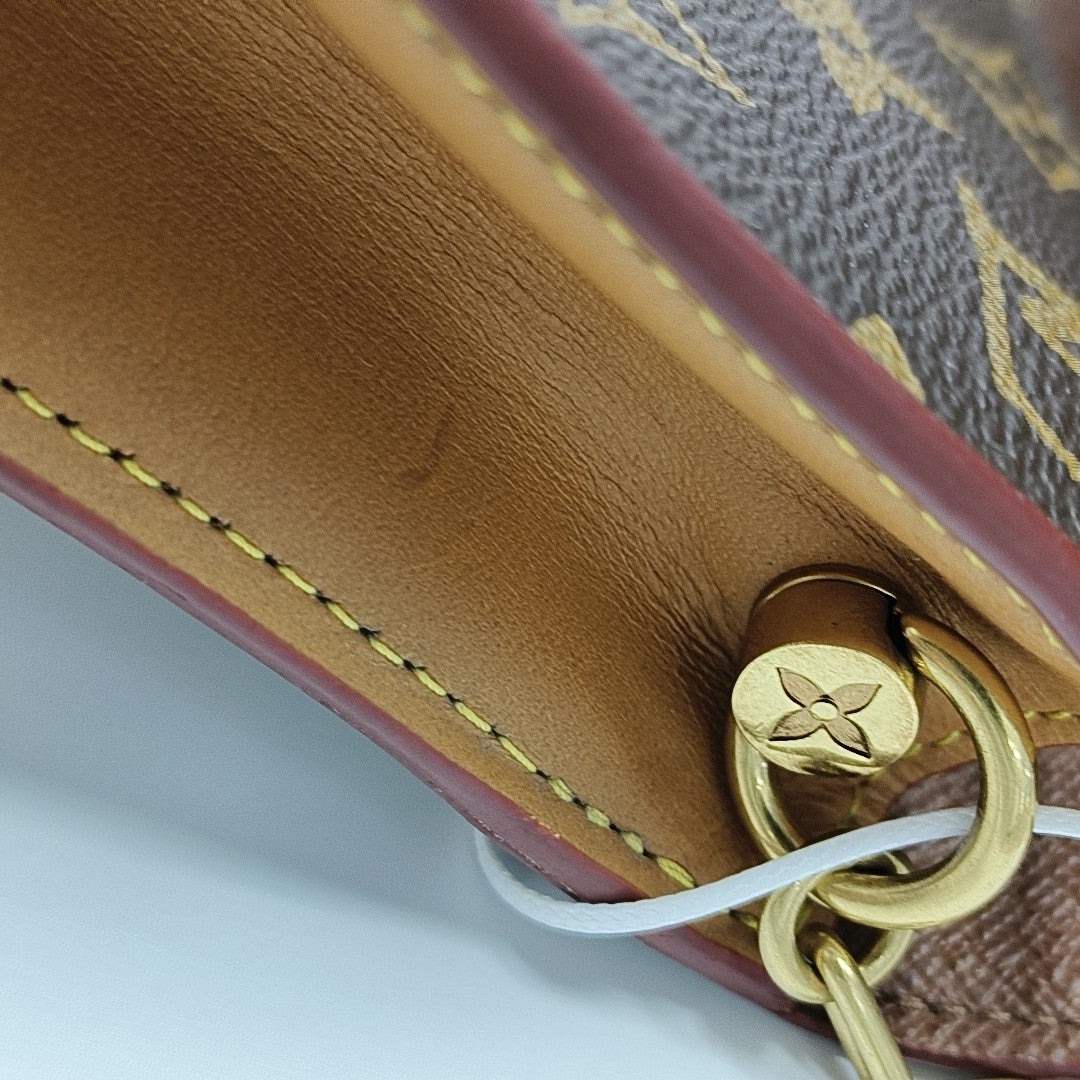 S LOCK Monogram Coated Canvas Brown