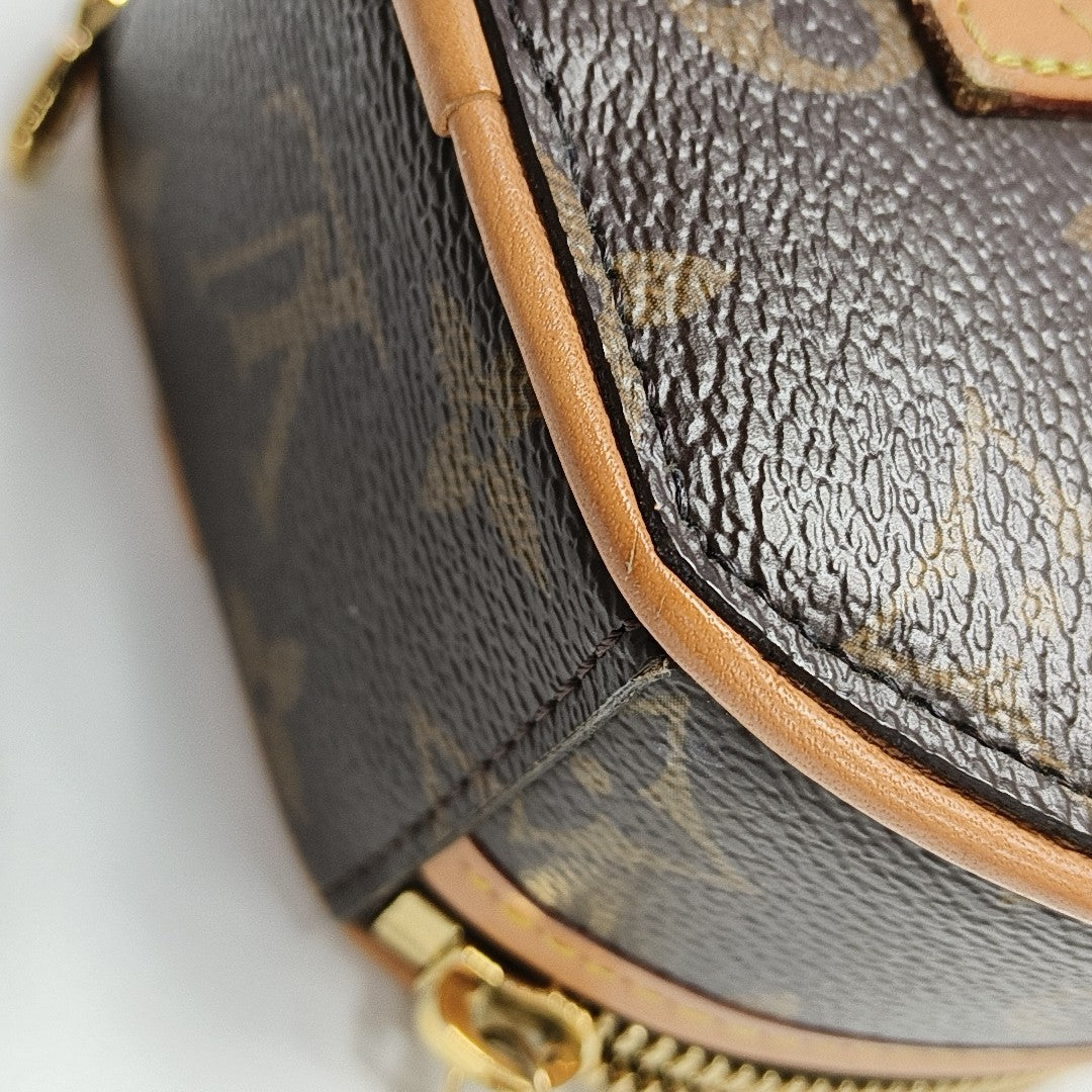 BOITE CHAPEAU Mini Monogram Coated Canvas Brown