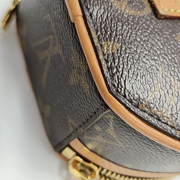 BOITE CHAPEAU Mini Monogram Coated Canvas Brown
