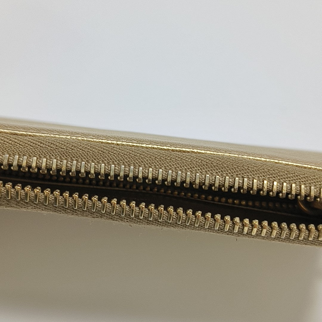 Saffiano Calfskin Wallet Gold