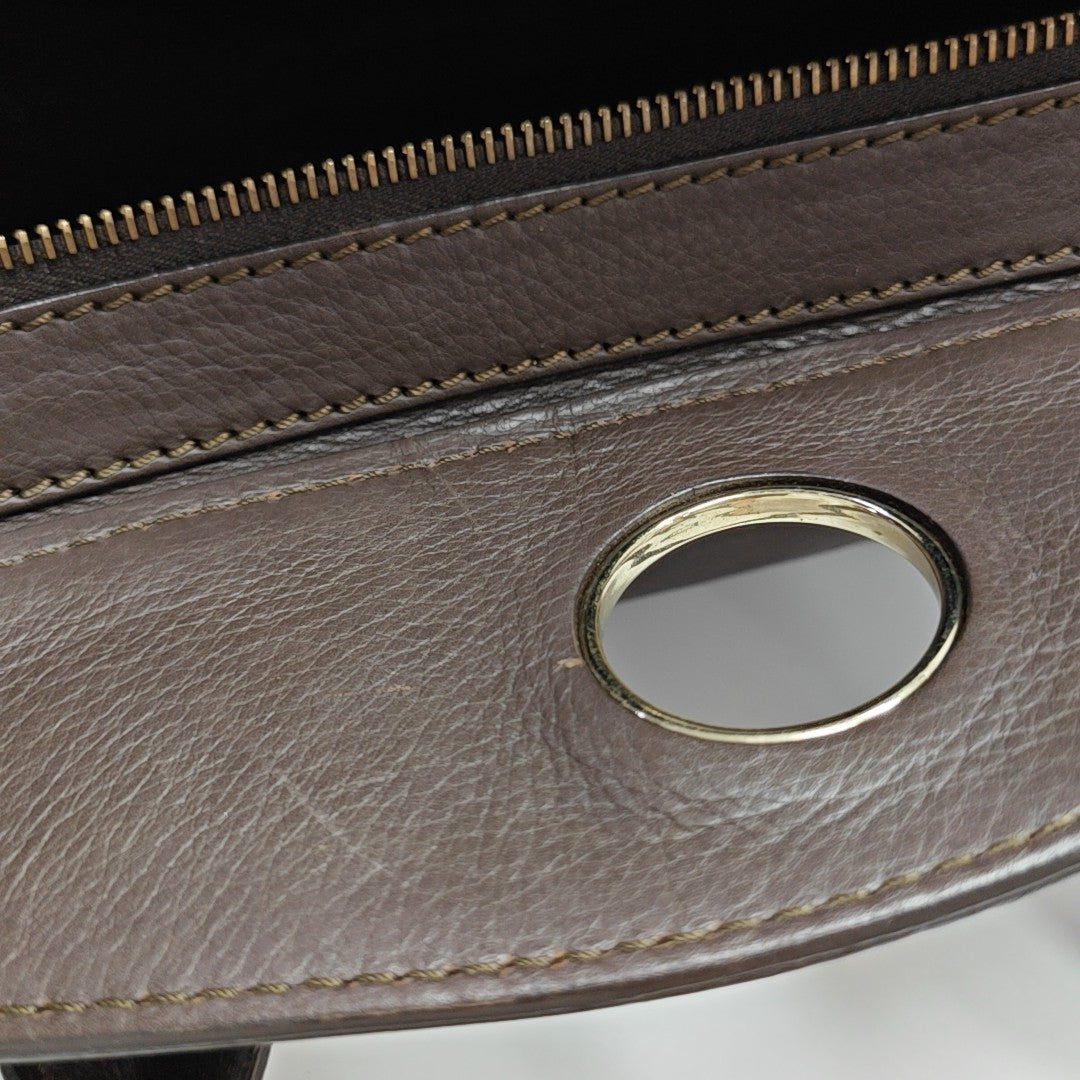 Calfskin Top Handle Bag Brown