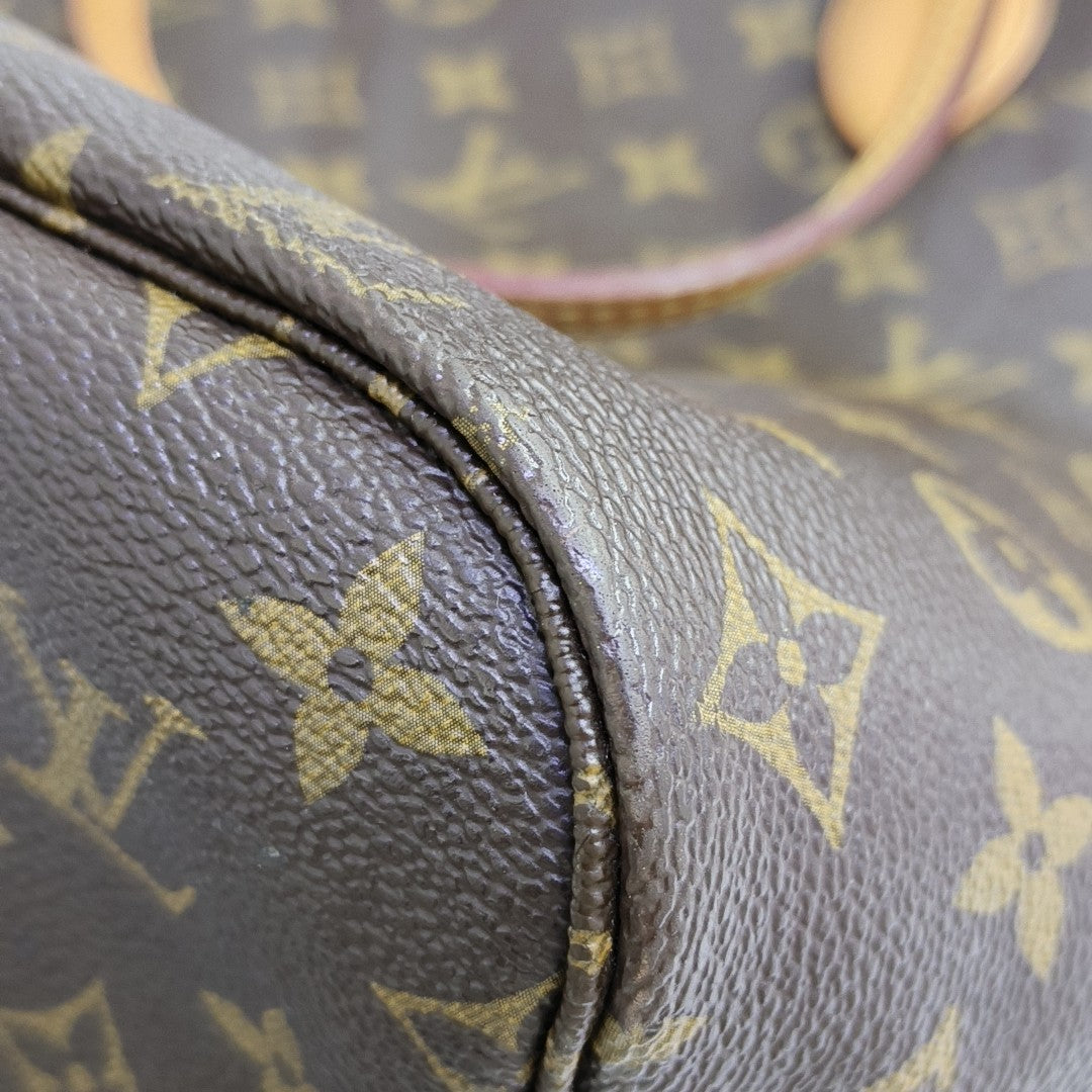 NEVERFULL MM Monogram Coated Canvas Brown