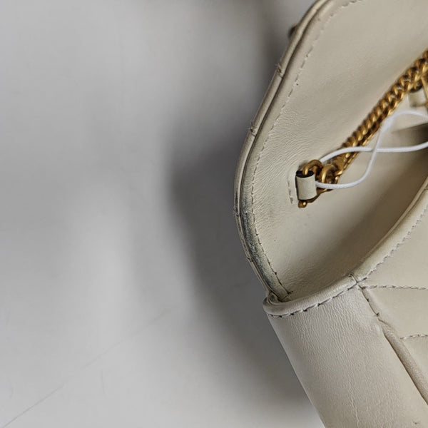 GG Marmont Mini Quilted Calfskin White