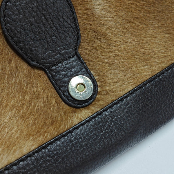 Calfskin Top Handle Bag Brown
