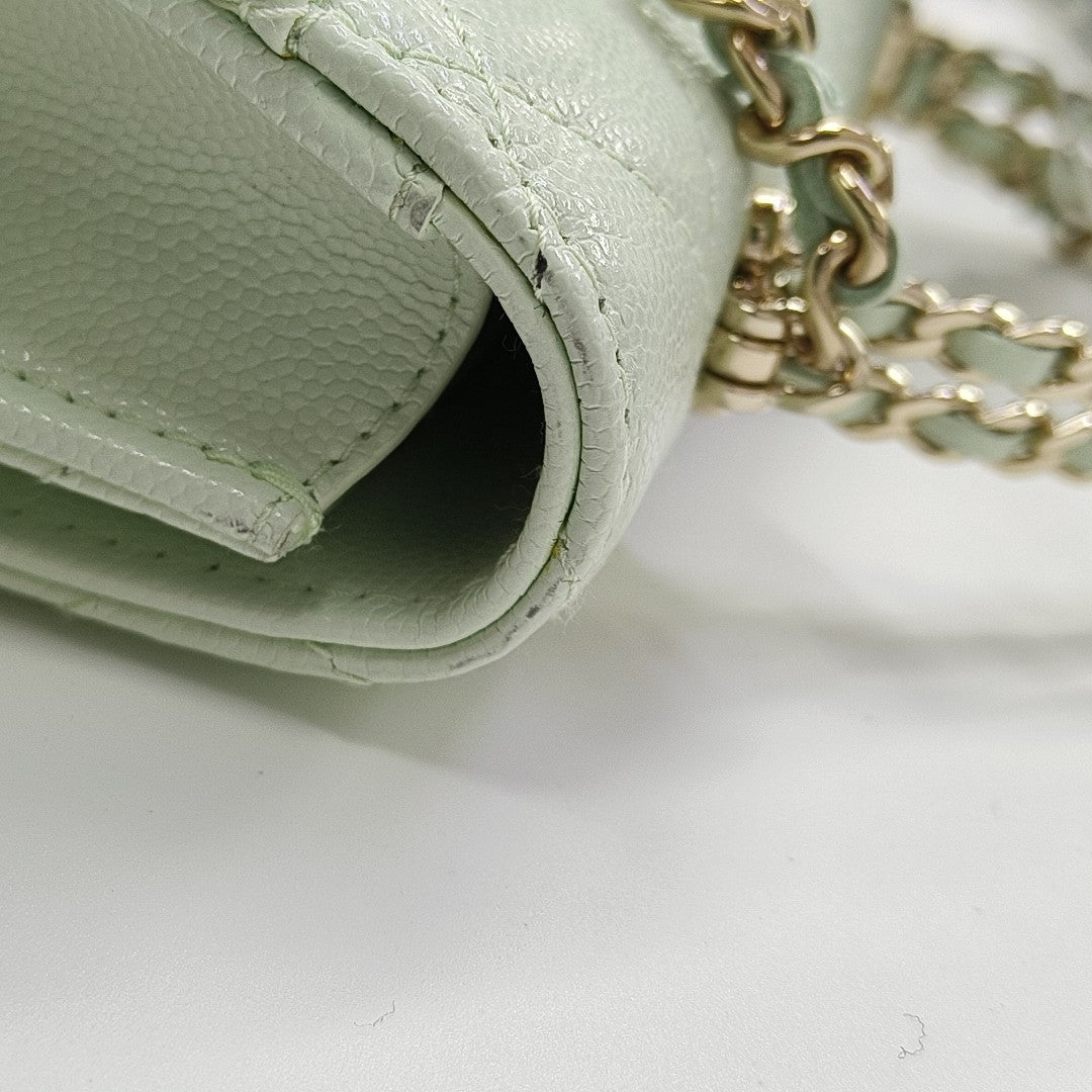Quilted Grained Calfskin Green