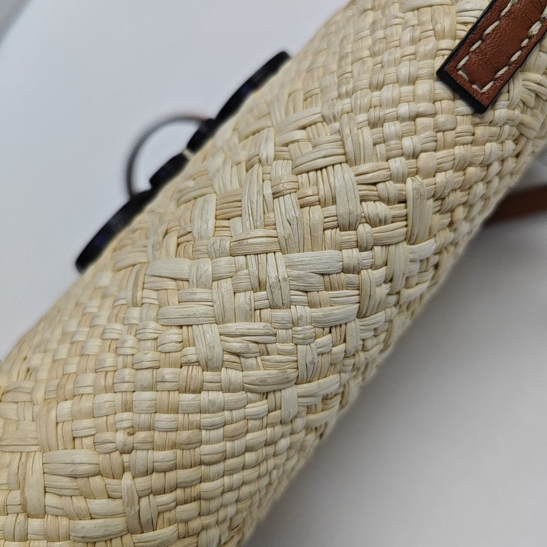 Straw Shoulder Bag Beige