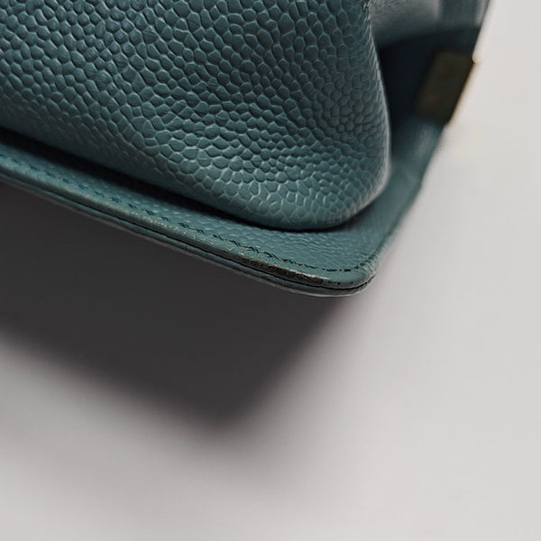BOY CHANEL Medium Quilted Grained Calfskin Blue