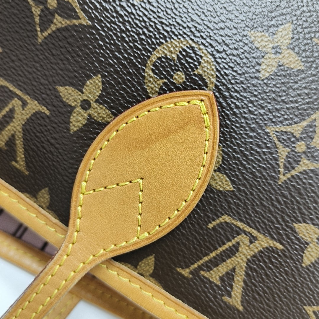 NEVERFULL MM Monogram Coated Canvas Brown