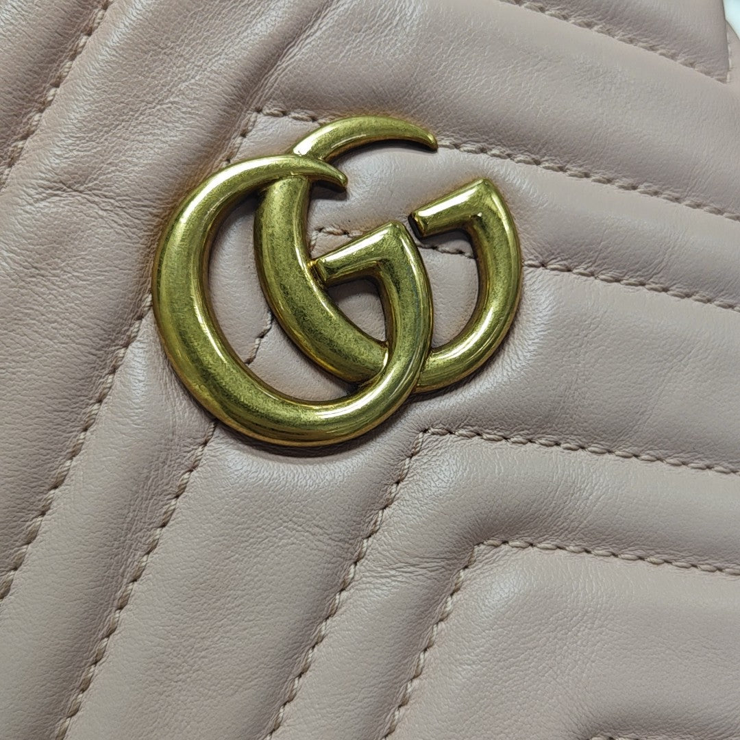 GG Marmont Mini Quilted Calfskin Pink