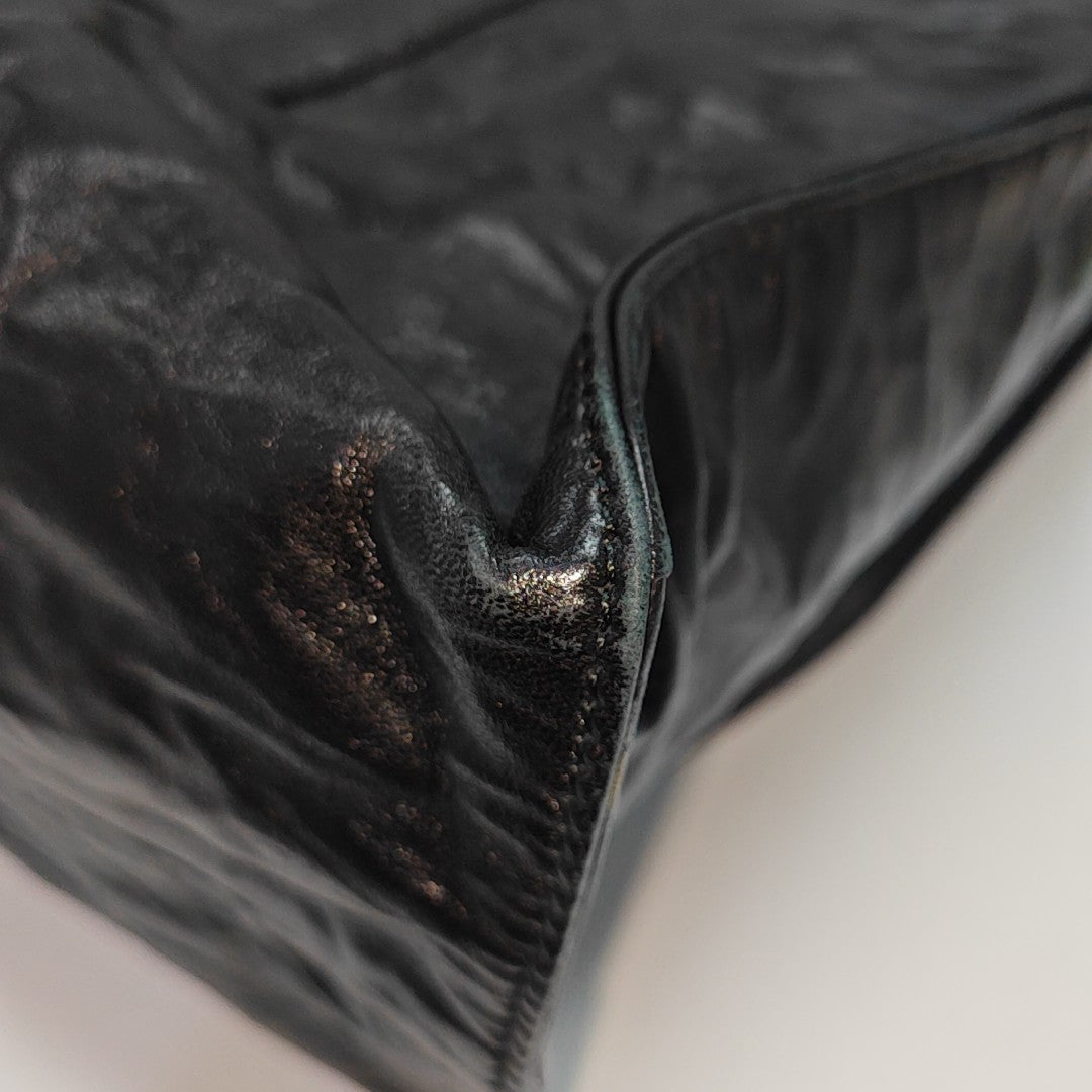 Lambskin Top Handle Bag Black