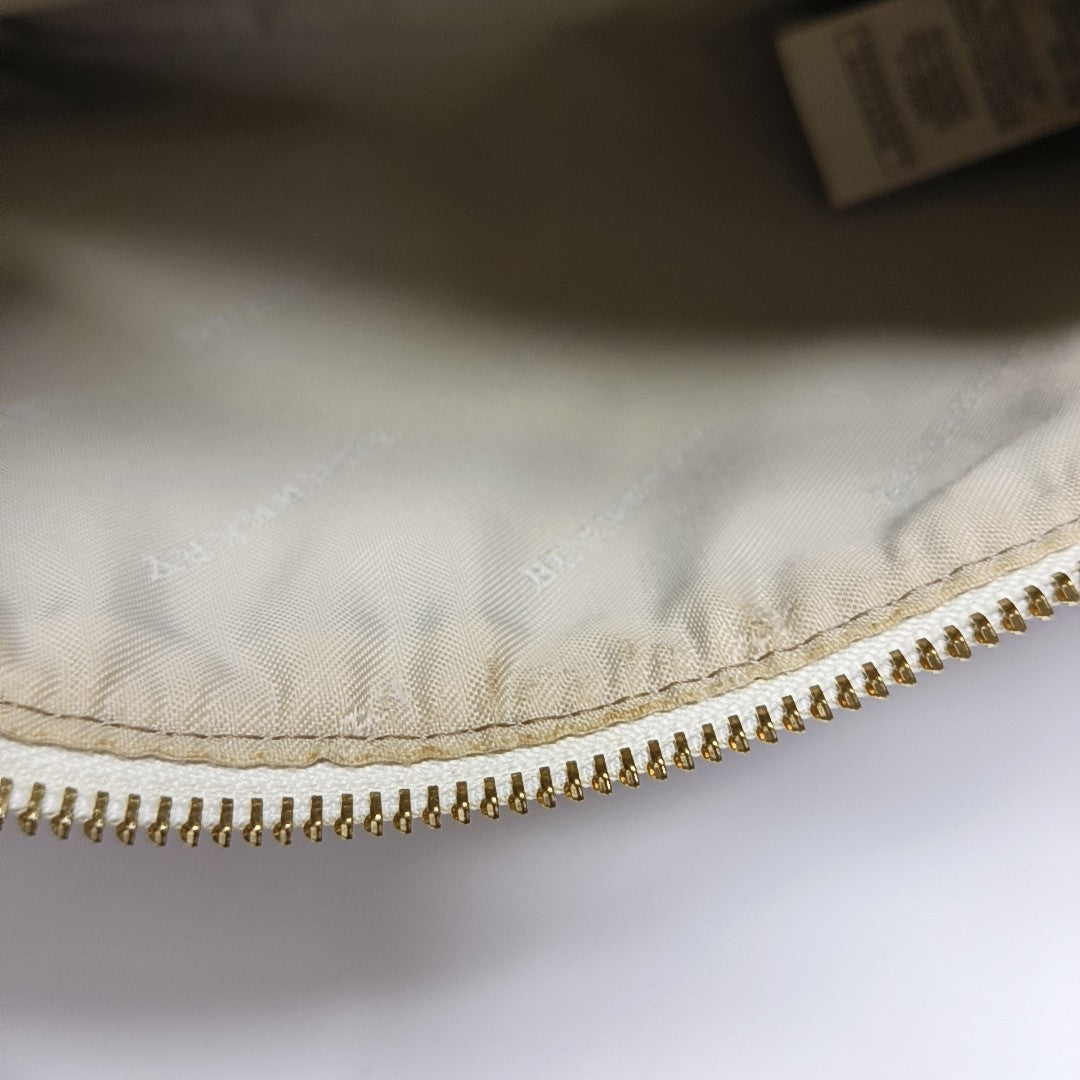 Coated Canvas Crossbody Bag Beige
